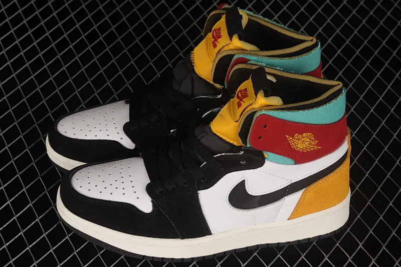 All categories Air Jordan Jordan series basketball shoes Air Jordan 1 High Air Jordan 1 Zoom CMFT AJ1 Joe 1 white, yellow and red color matching CT0978-016
